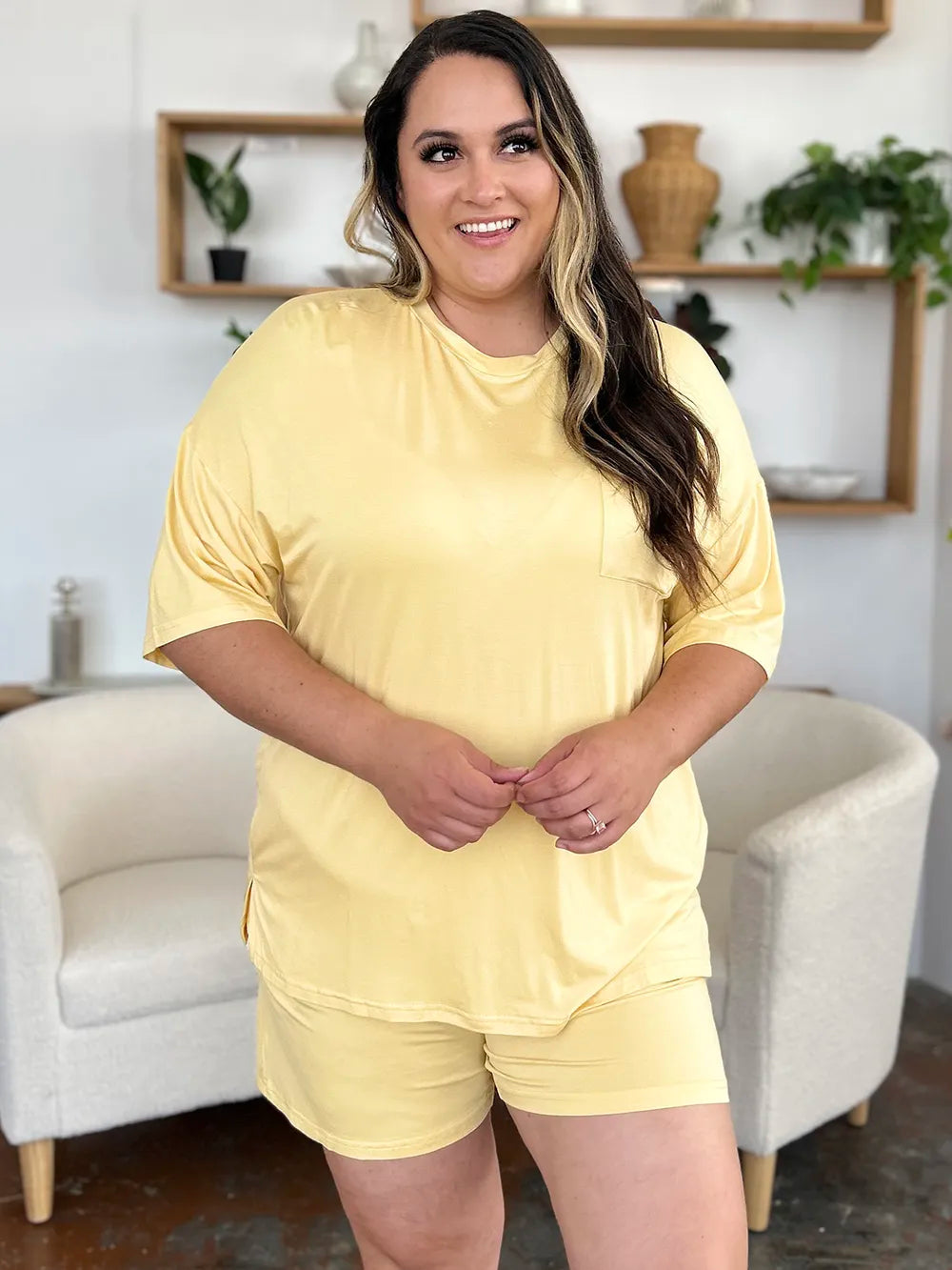 Basic Bae Bamboo Full Size Round Neck Drop Shoulder T-Shirt and Shorts Set 979f3566-4541-4067-845d-258f4b38246b-Max