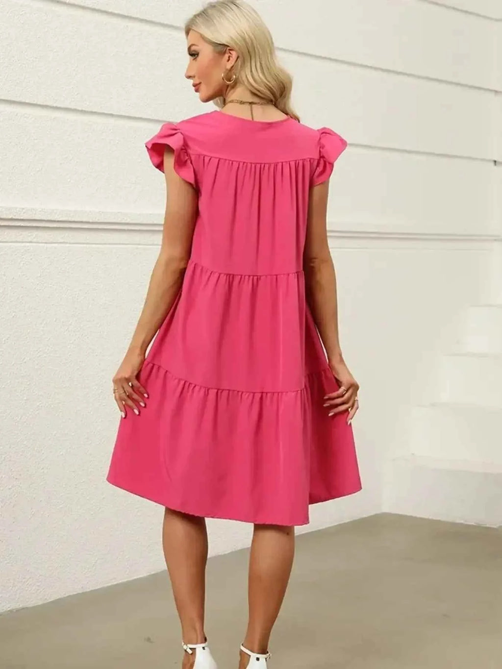 Tiered Ruffle Sleeve Mini Dress 97a618000c724915a54532823fd78b69-Max-Origin