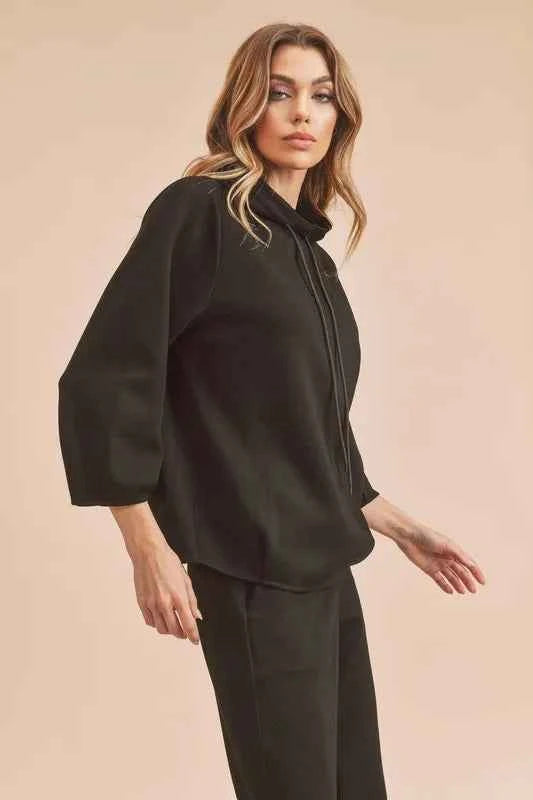 Aemi + Co Lightweight Drawstring Mock Neck Sweatshirt 97ec3560-9029-4a27-b4c6-6b88bda3f76d-Max