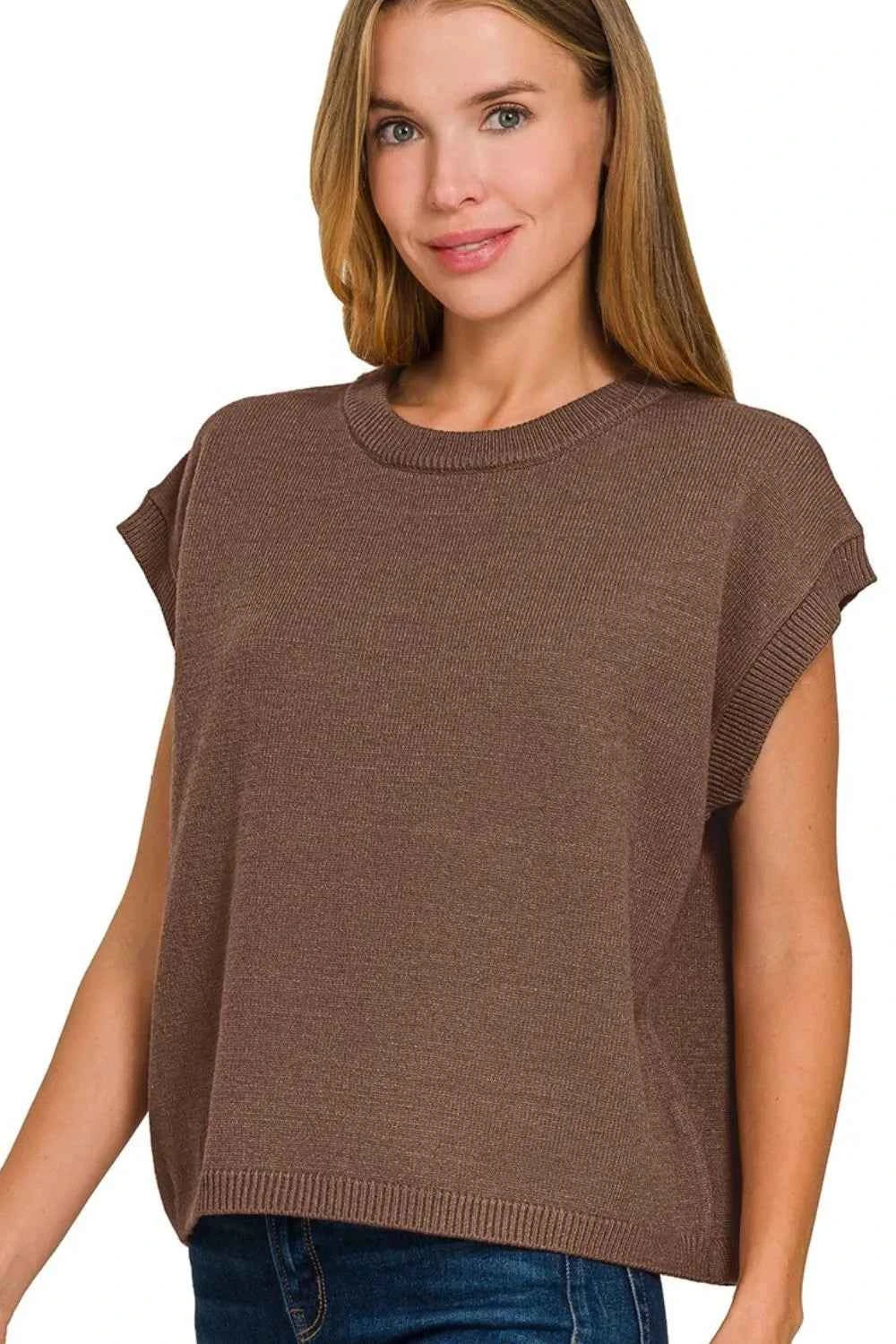 Zenana Oversized Viscose Sweater Vest BROWN 981f31e2-7db0-4f6b-a957-8269fb03541c-Max-Origin