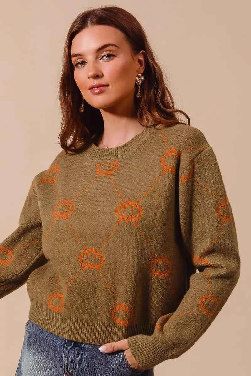 SO ME Pumpkin Rhombus Halloween Thanksgiving Sweater 984a5315-b51b-4f01-a861-2cfd40504d4c-Max-Origin