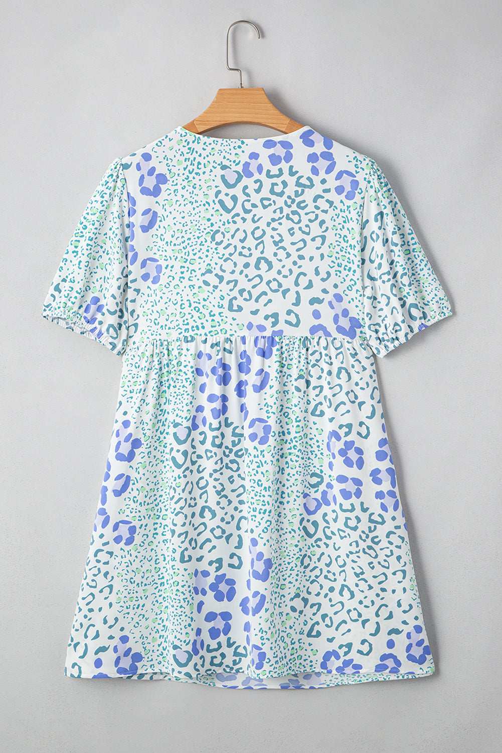 Sky Blue Leopard Bow Front Puff Sleeve Mini Dress 98949ad563abae84-_4