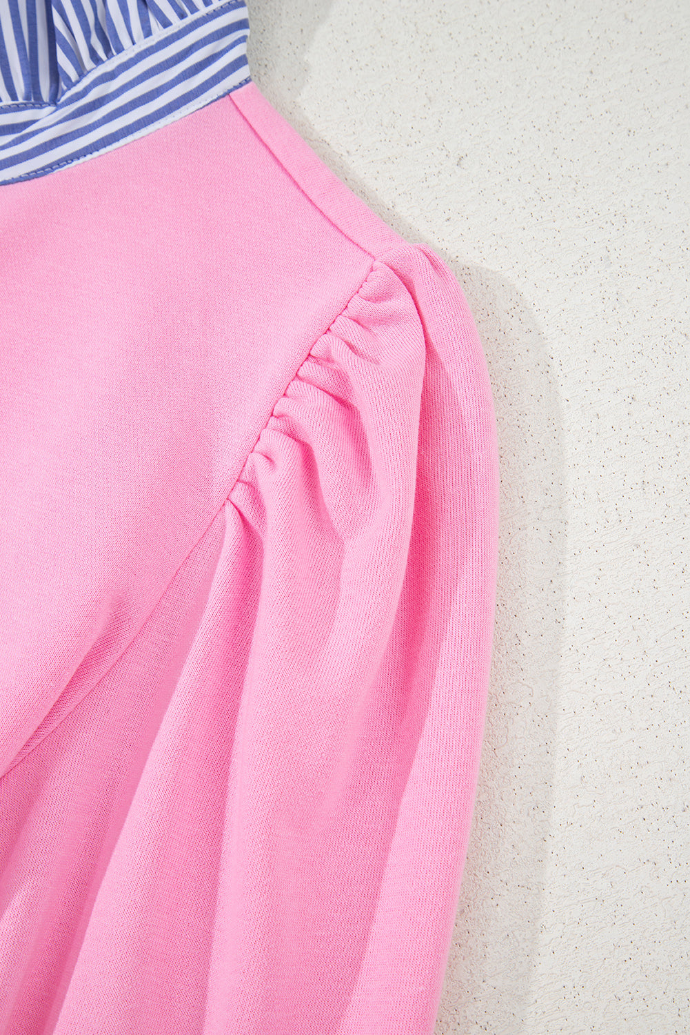 Bonbon Striped Collar Puff Sleeve Sweatshirt 98949c4280ef99bb
