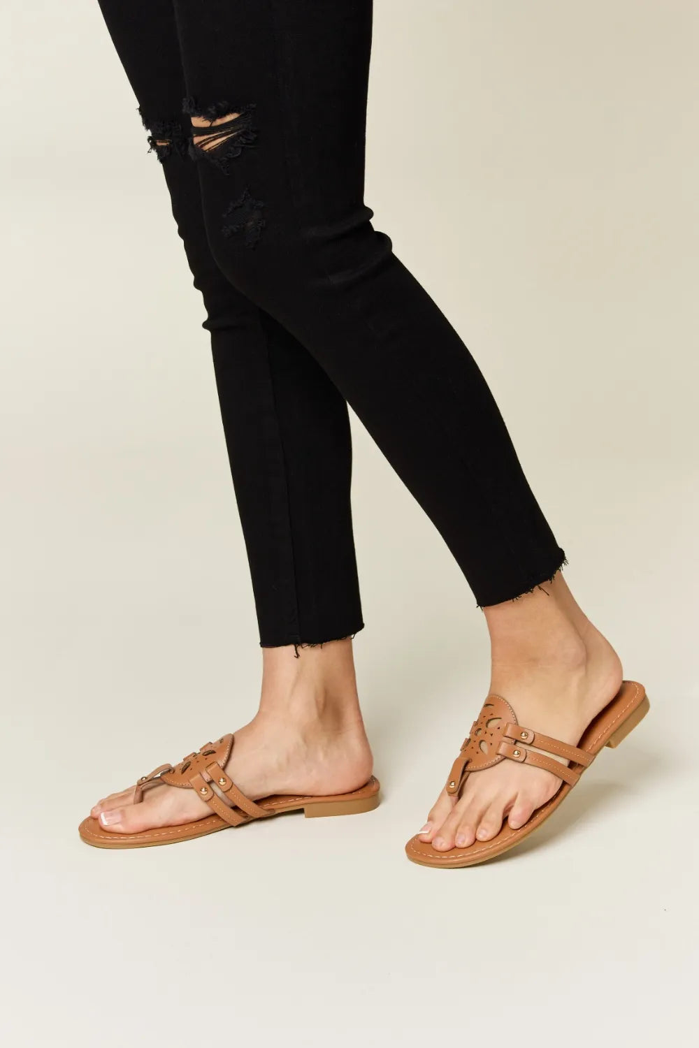 Forever Link Cutout PU Leather Open Toe Sandals 98d81385-f44e-497e-afda-ba6a1ff7b9b2-Max
