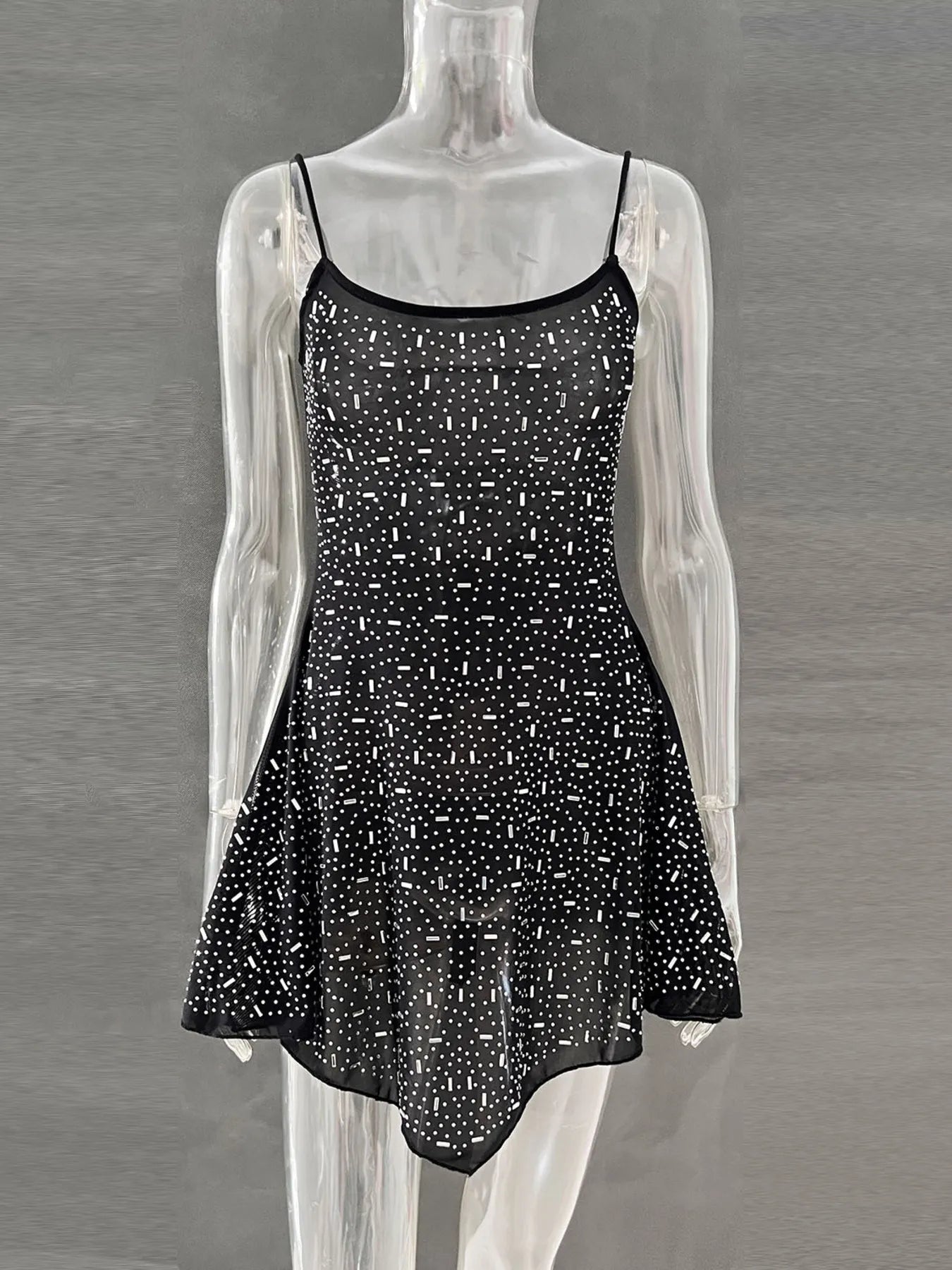 Rhinestone Decor Mini Cami Dress Black 9921592d5ef34a2db4eff2a141698f49-Max-Origin