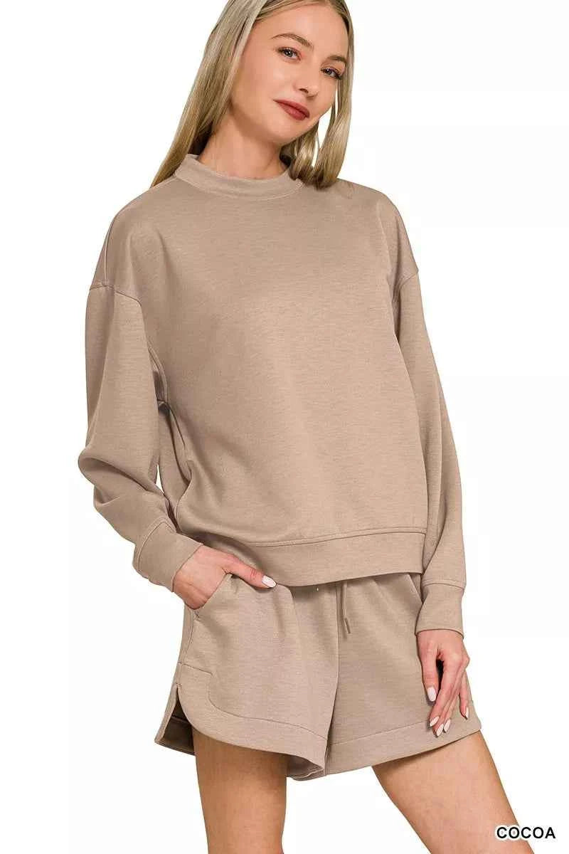 Zenana Scuba Long Sleeve Sweatshirt and Shorts Set 993cdb3f870d472fb312298df2de2f36-Max-Origin
