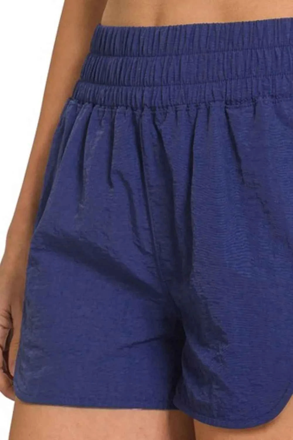 Zenana Windbreaker Smocked Waistband Running Shorts 99704bed-2d29-4326-b379-e97615e076cb-Max-Origin