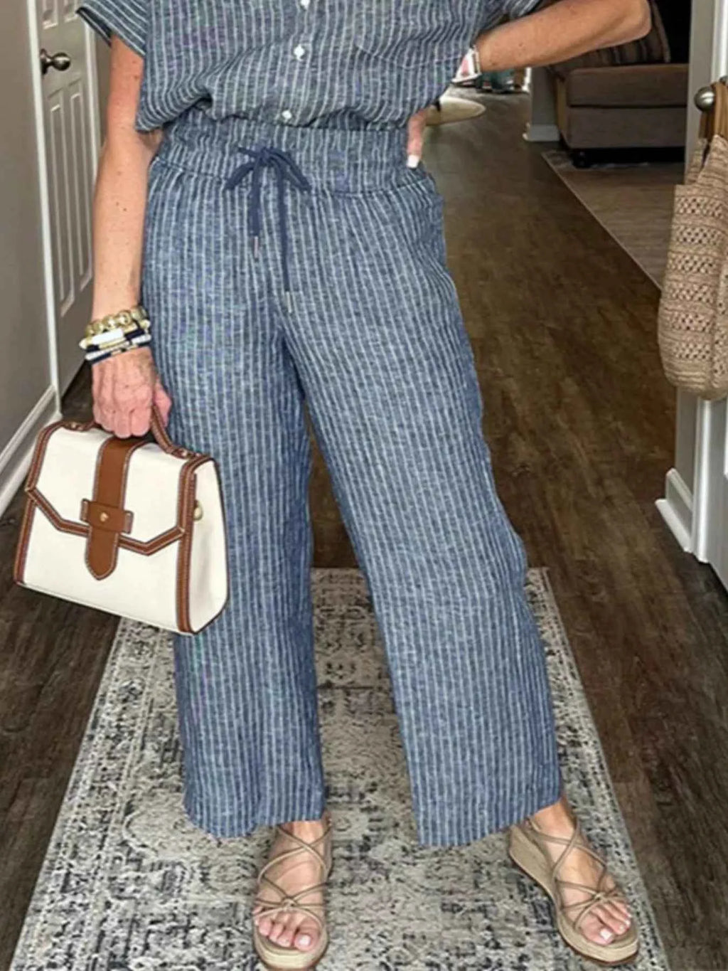 Full Size Striped Button-Up Shirt and Wide Leg Pants Casual Set Plus Size 99ecf7af-09d7-4c8c-b997-6061410e57b3-Max-Origin