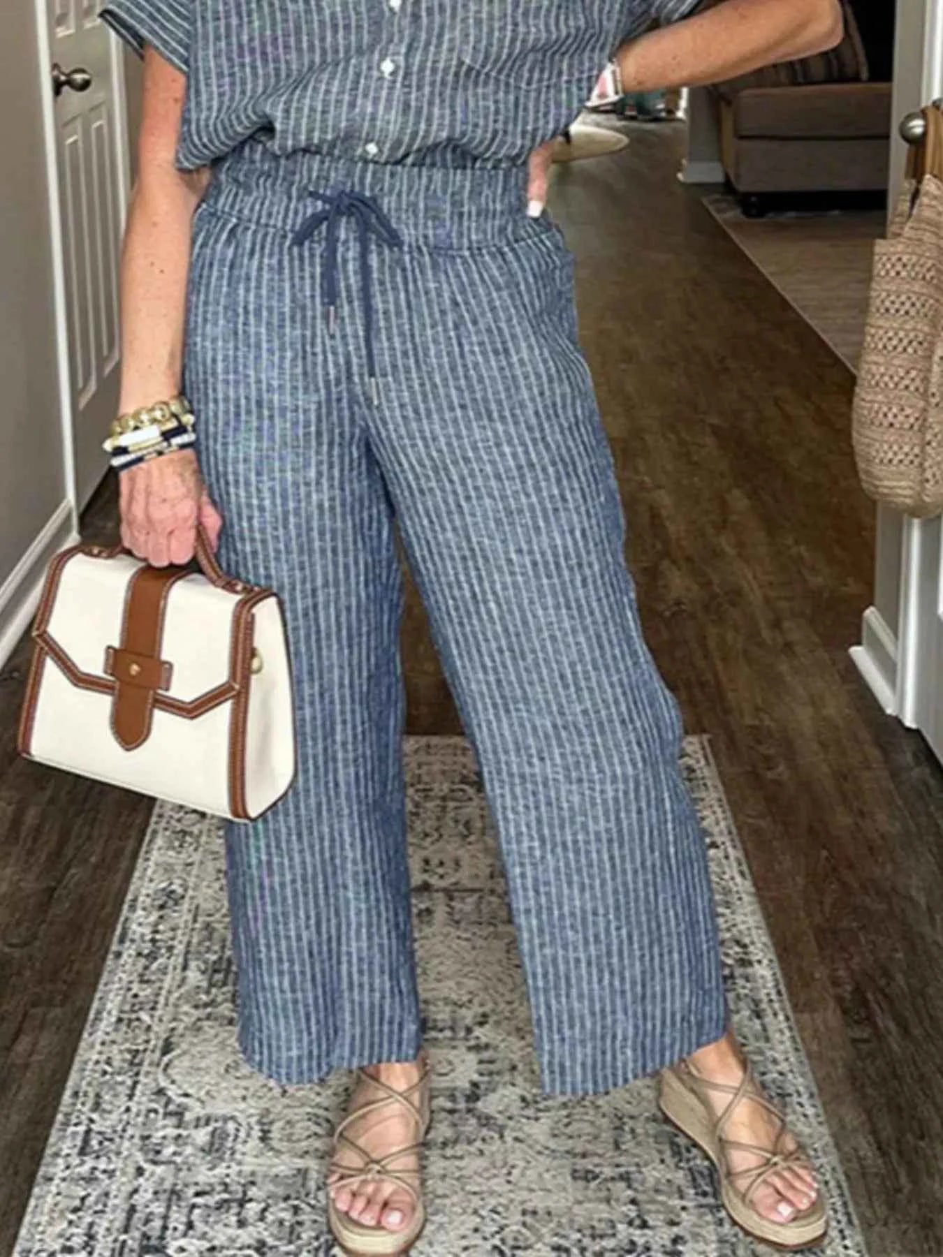Full Size Striped Button-Up Shirt and Wide Leg Pants Casual Set Plus Size 99ecf7af-09d7-4c8c-b997-6061410e57b3-Max-Origin