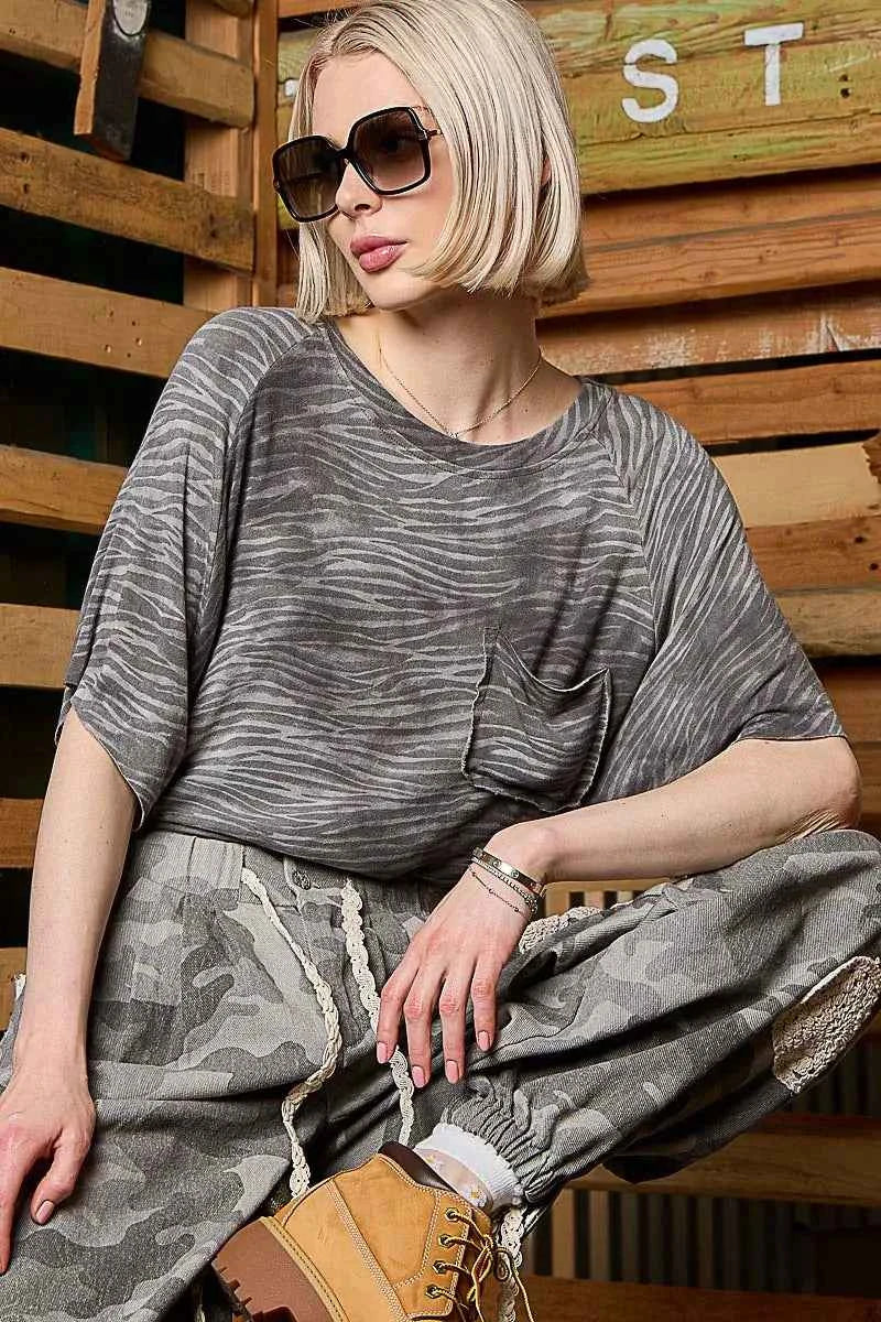 POL Zebra Print Round Neck Half Sleeve T-Shirt 9a37e6bc-a8b4-45f7-b08e-233a9b5fb4d7-Max-Origin