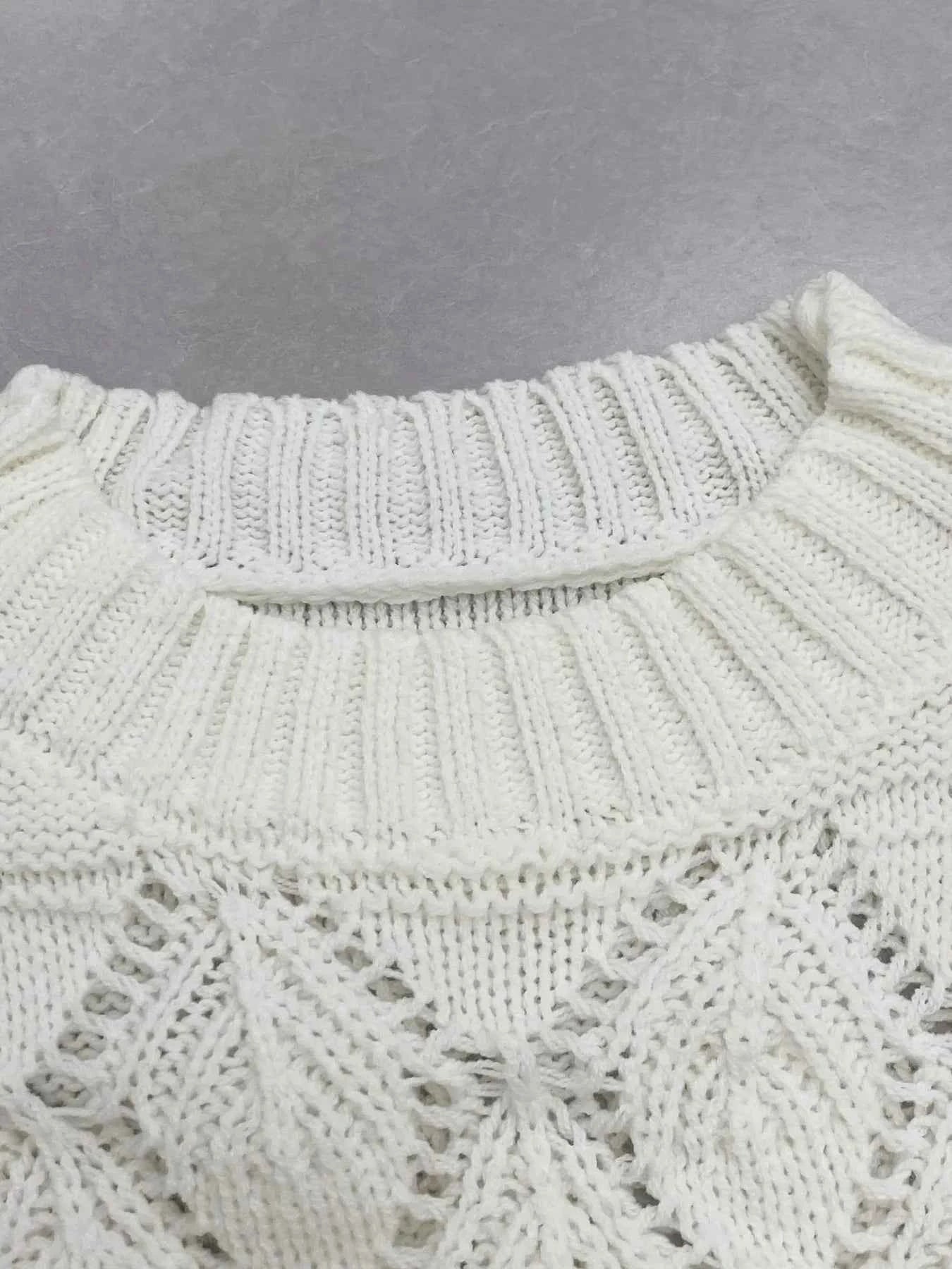 Crochet Ruffled Hem Long Sleeve Sweater 9a965c89caf64b82ab7086645d12c289-Max-Origin