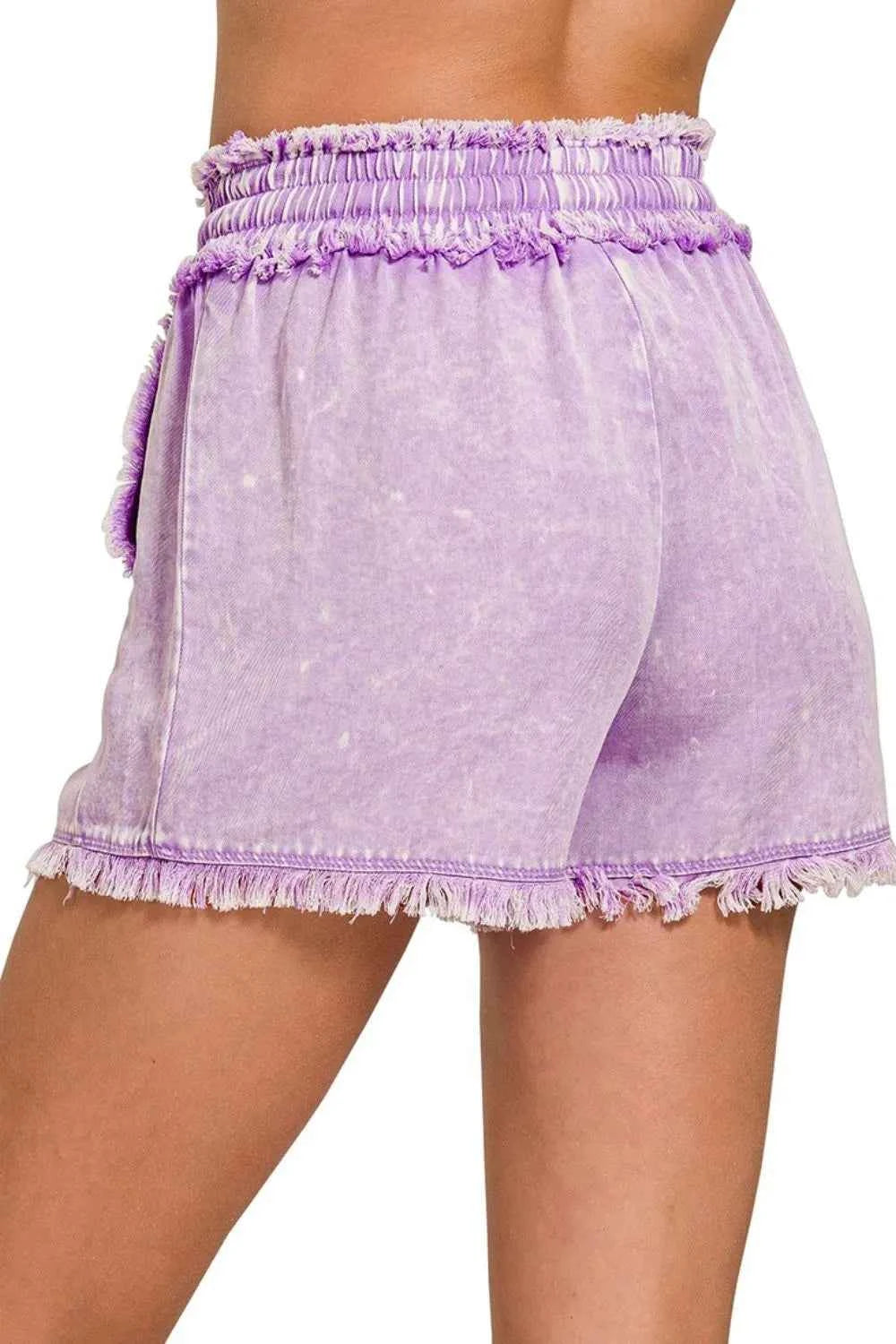Zenana Mineral Frayed Hem Washed Shorts 9a9f149a-4542-4412-9dd2-f8e382510b55-Max-Origin