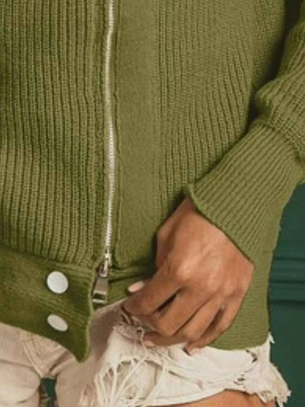 BiBi Front Zip Up High Neckline Sweater Jacket 9afd27b4-0d17-4773-bafd-54721f875c6a-Max-Origin