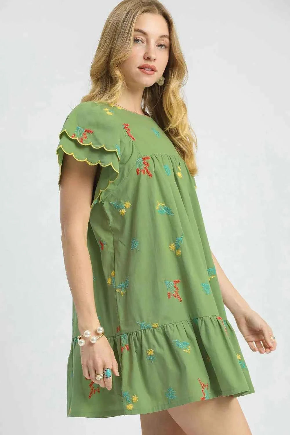 Umgee Floral Embroidered Short Sleeve Mini Dress 9b1d3049-785b-491e-a5bd-482d4de738cc-Max-Origin