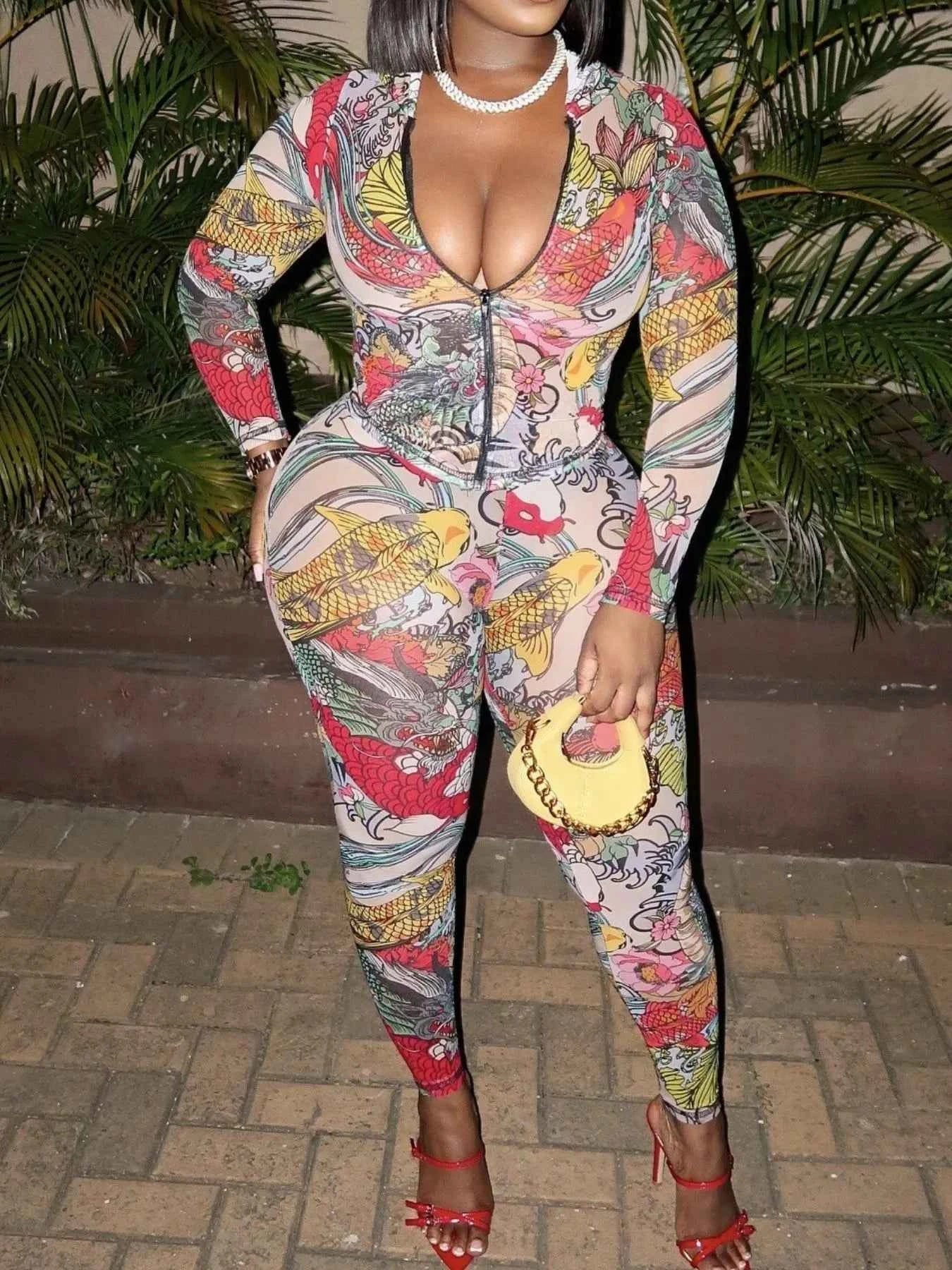 Printed Zip Up Top and Pants Set 9b582f80-b389-4158-9777-04da3260b8d3-Max-Origin