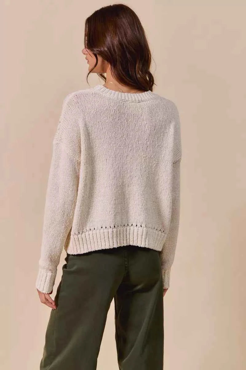 SO ME Vegetable Round Neck Long Sleeve Sweater 9ba34b3219a048399082f53ed951dc87-Max-Origin