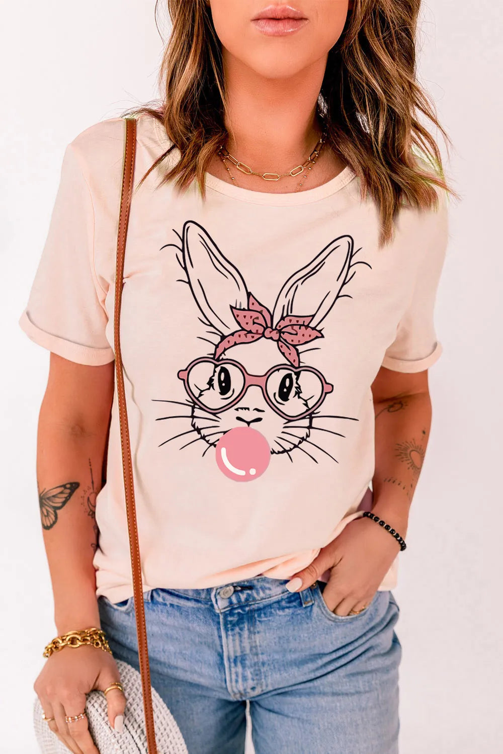 Rabbit Graphic Round Neck Short Sleeve T-Shirt 9bedc49f-80cc-4e4d-97e0-a6a3c5ccab3b-Max