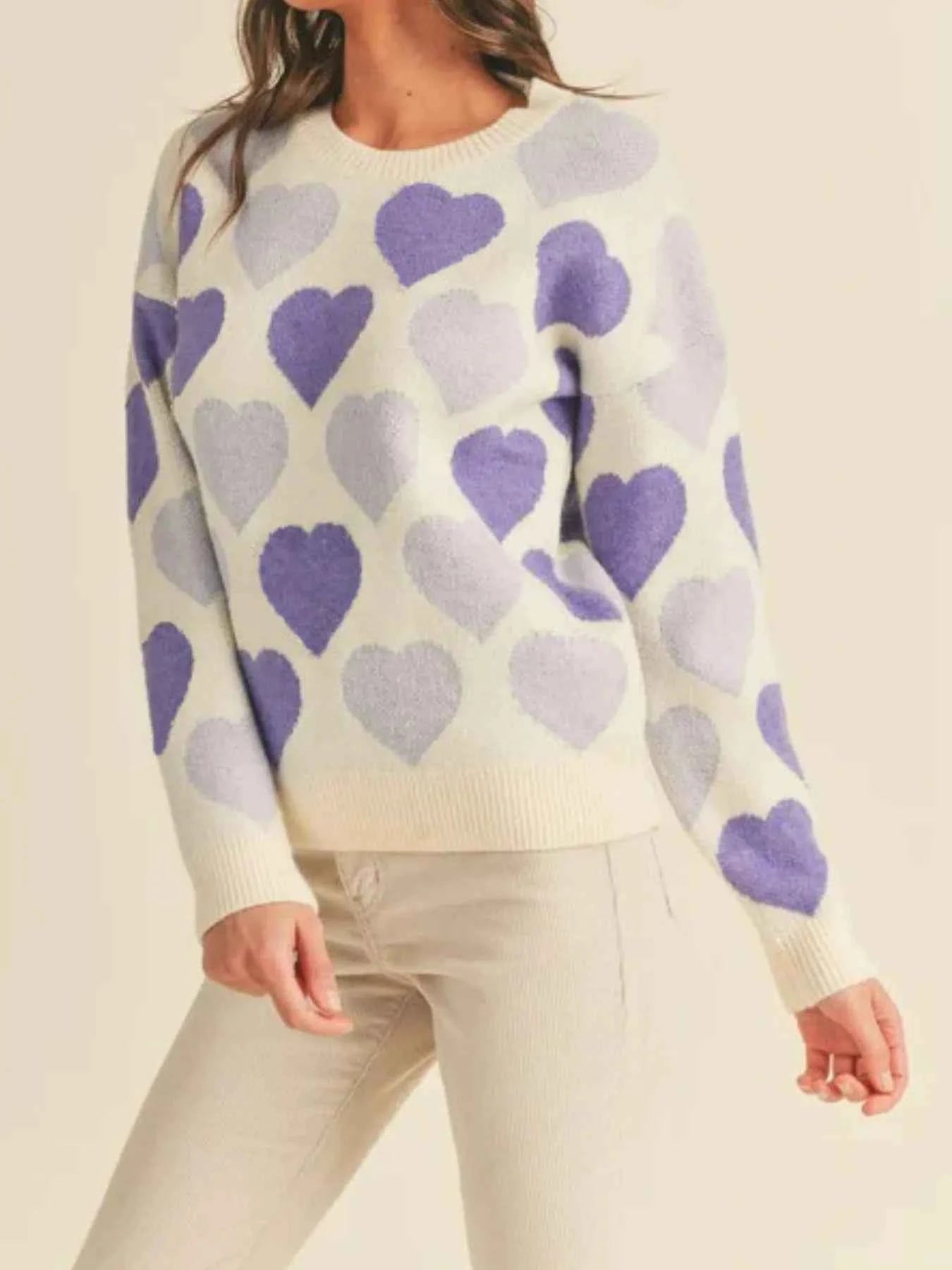 Heart Ribbed Hem Long Sleeve Sweater 9c09efde-d7a4-40a0-903a-2368b44e9c5a-Max-Origin
