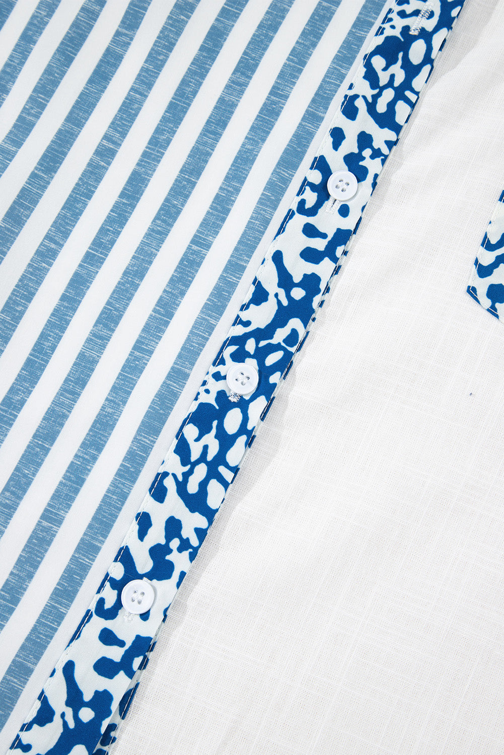 Sky Blue Leopard Striped Patchwork Button-up Shirt 9c31790d6f5902b6