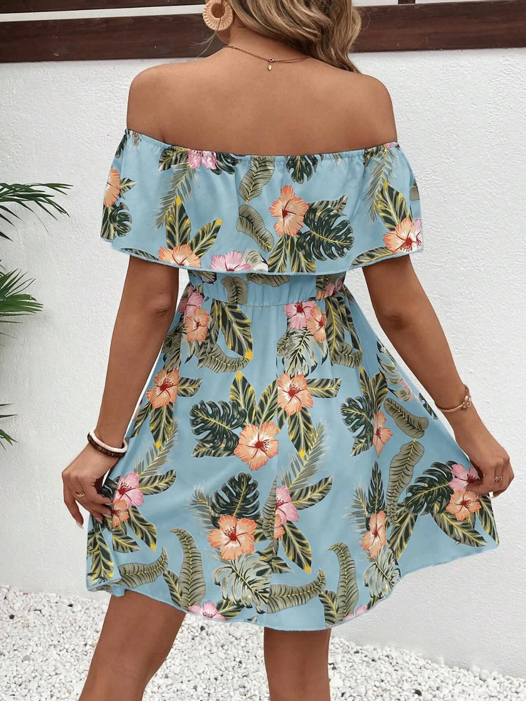 Printed Off Shoulder Mini Dress 9c409c42-4c98-4ab3-a9c5-cd13f983986a-Max-Origin