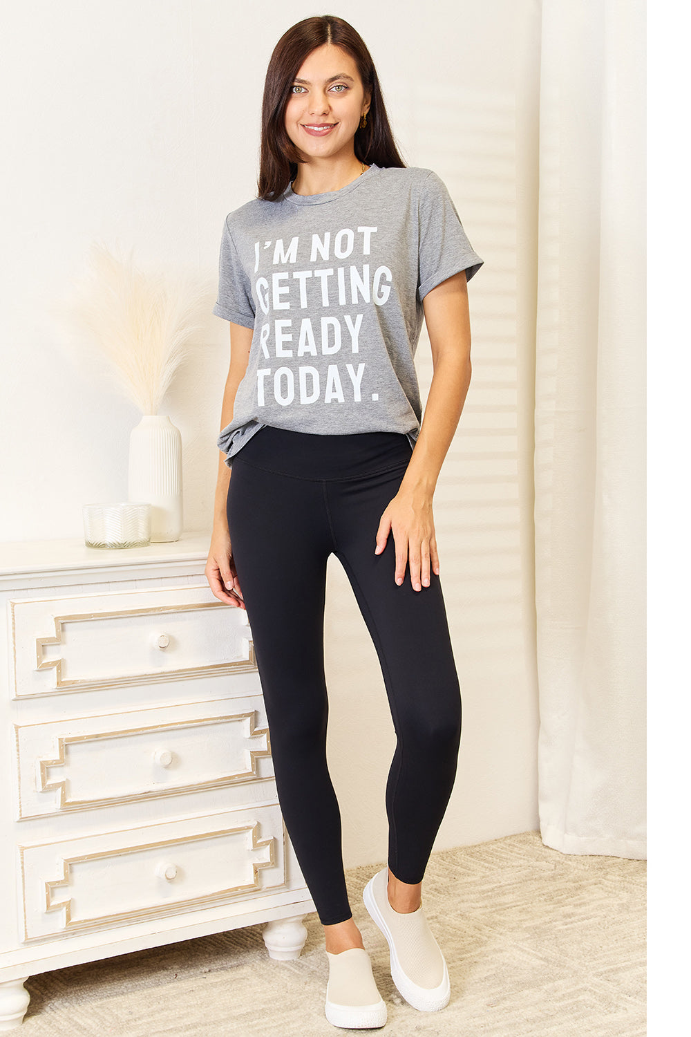 Simply Love I'M NOT GETTING READY TODAY Graphic T-Shirt 9c63c5ac9dca49a38c21c949c36fd56f-Max