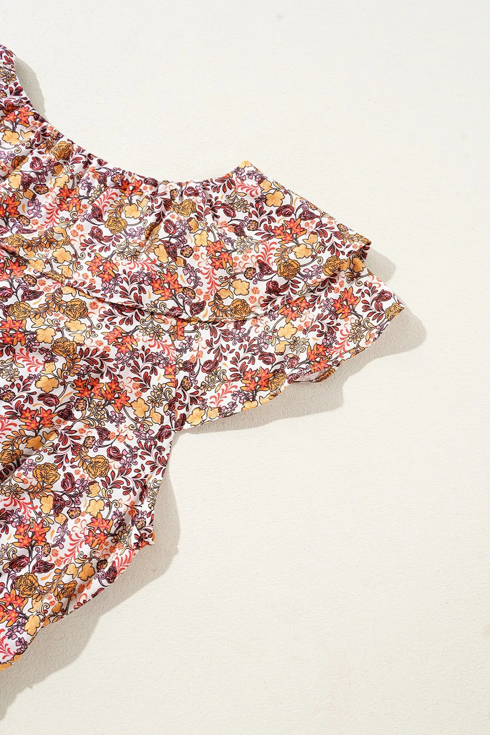 Floral Print Knot V Neck Ruffled Sleeve Blouse 9caa9e54-bbc6-483b-8bfb-1ae170967b17-Max-Origin