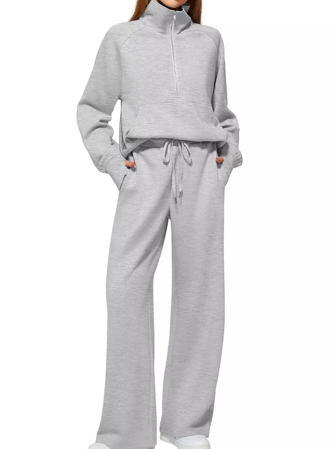 Full Size Half-Zip Sweatshirt and Wide-Leg Pants Set Plus Size Light Gray 9cca1578f0bd475790990736457cd0d4-Max-Origin