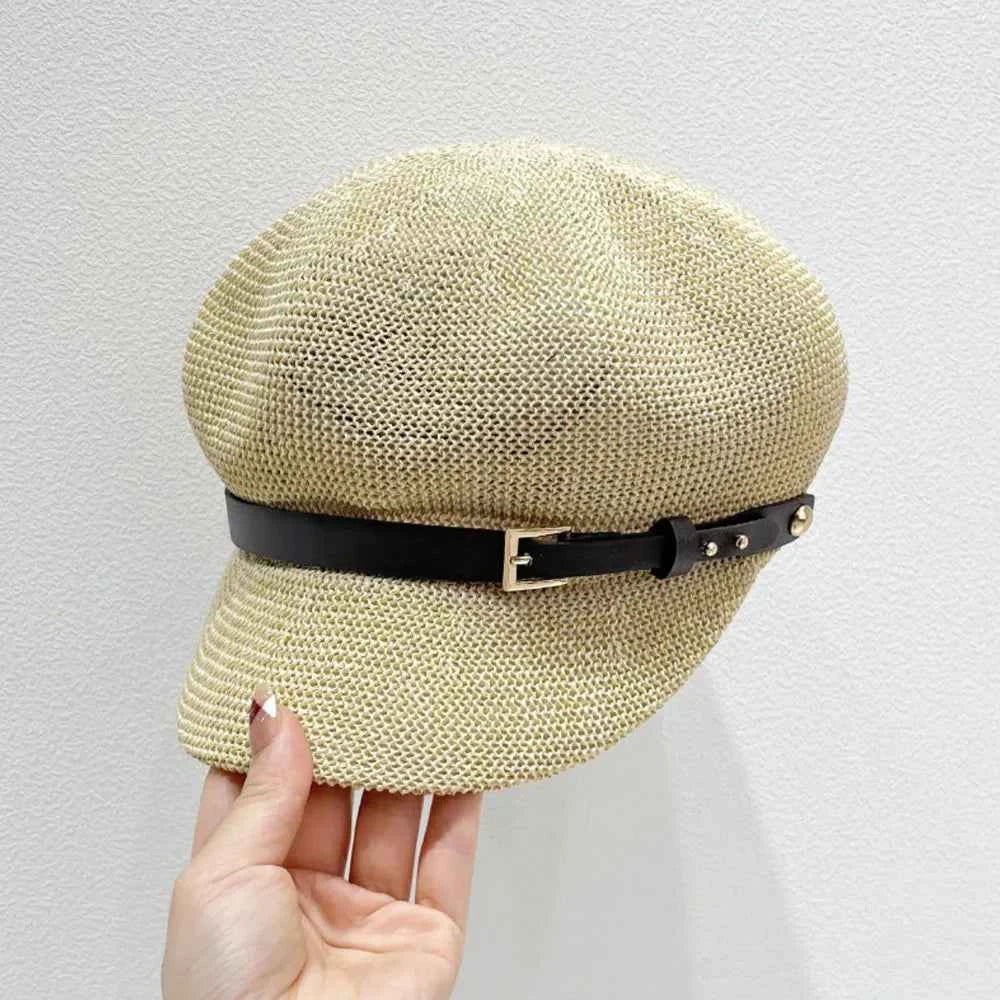 Straw Woven Buckle Hat Beige One Size 9cca64bd-cd8a-4e33-802e-91752a4c0acb-Max