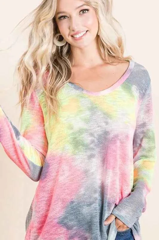 BiBi Tie Dye Print Low Gauge Knit Top 9cd3ace8f94d452ab7a313f954d65e37-Max-Origin