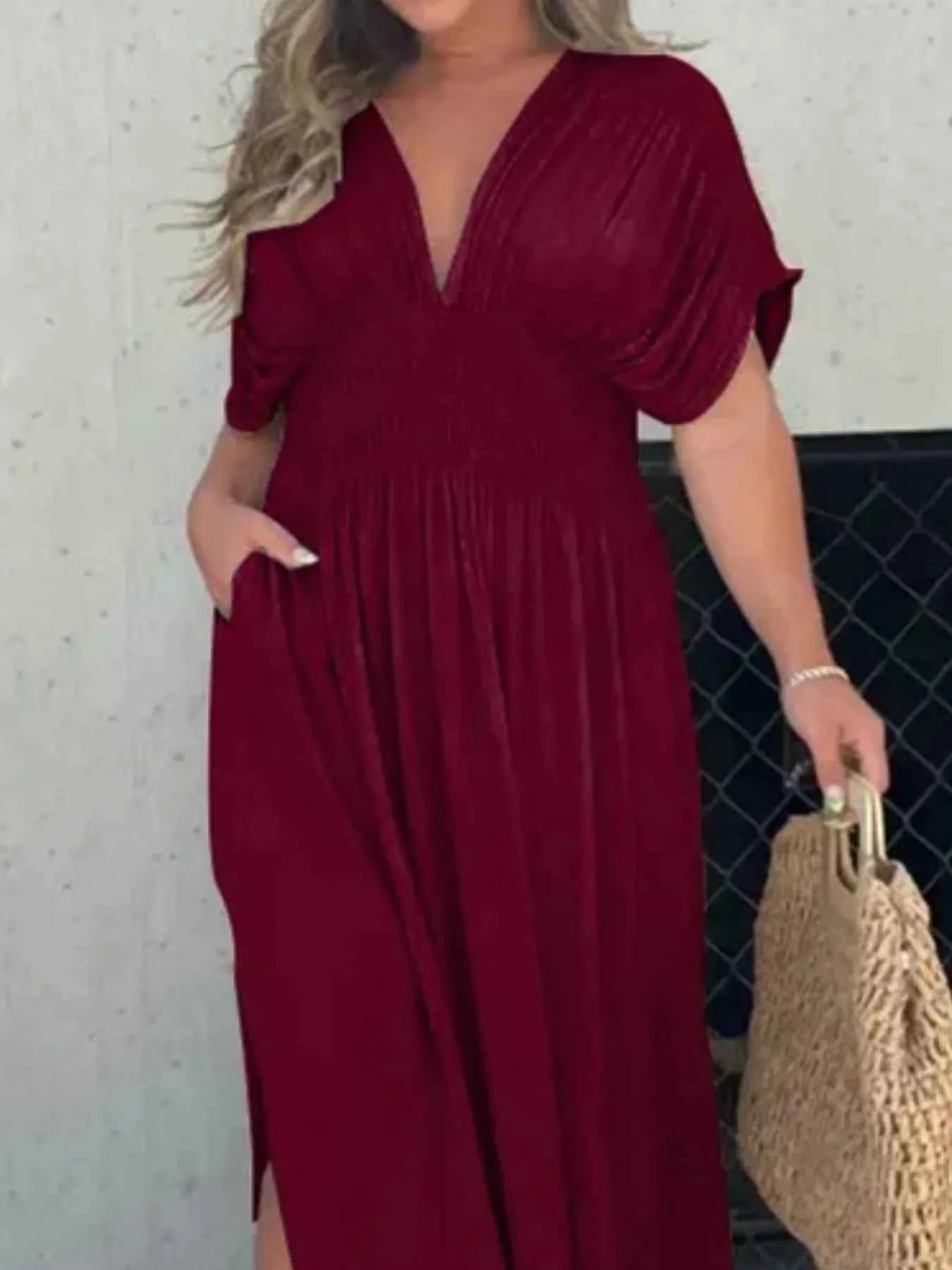 Full Size Deep V-Neck Maxi Dress with Side Slit Plus Size 9ce7aeb2-0374-4c62-9462-907354a2866d-Max-Origin