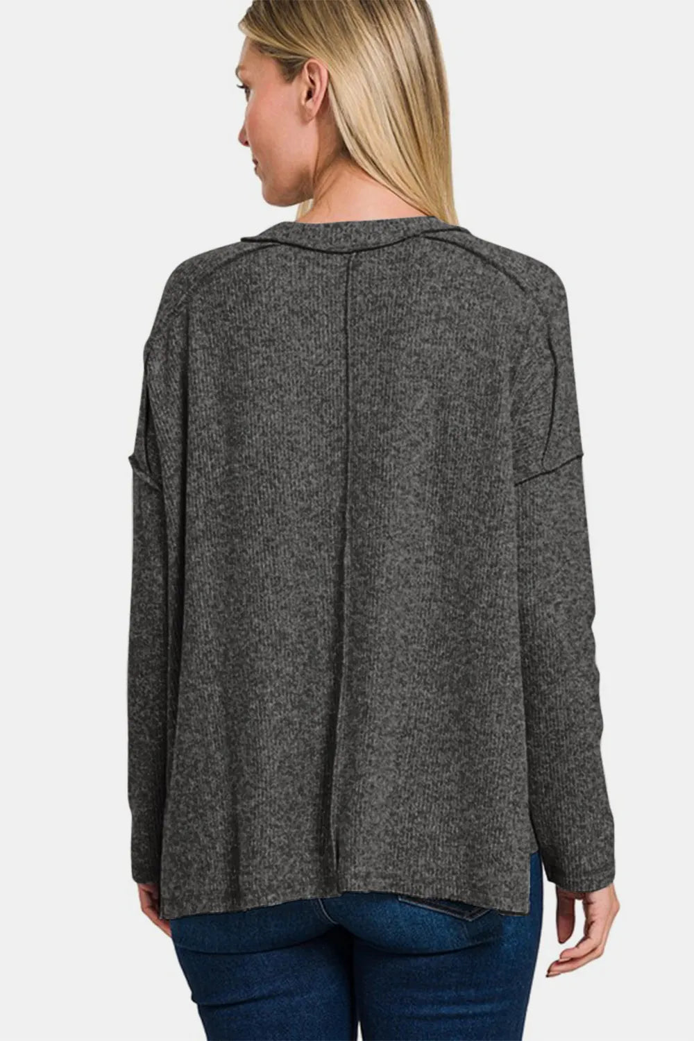 Zenana Full Size Exposed Seam Brushed Round Neck Sweater 9d1a0f7e-5723-435d-97e1-755665f09ae2-Max