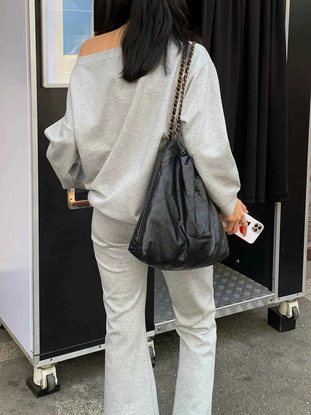 Off-Shoulder Top and Drawstring Pants Set 9d21357d94f74e7f8e3523878aafeafd-Max-Origin