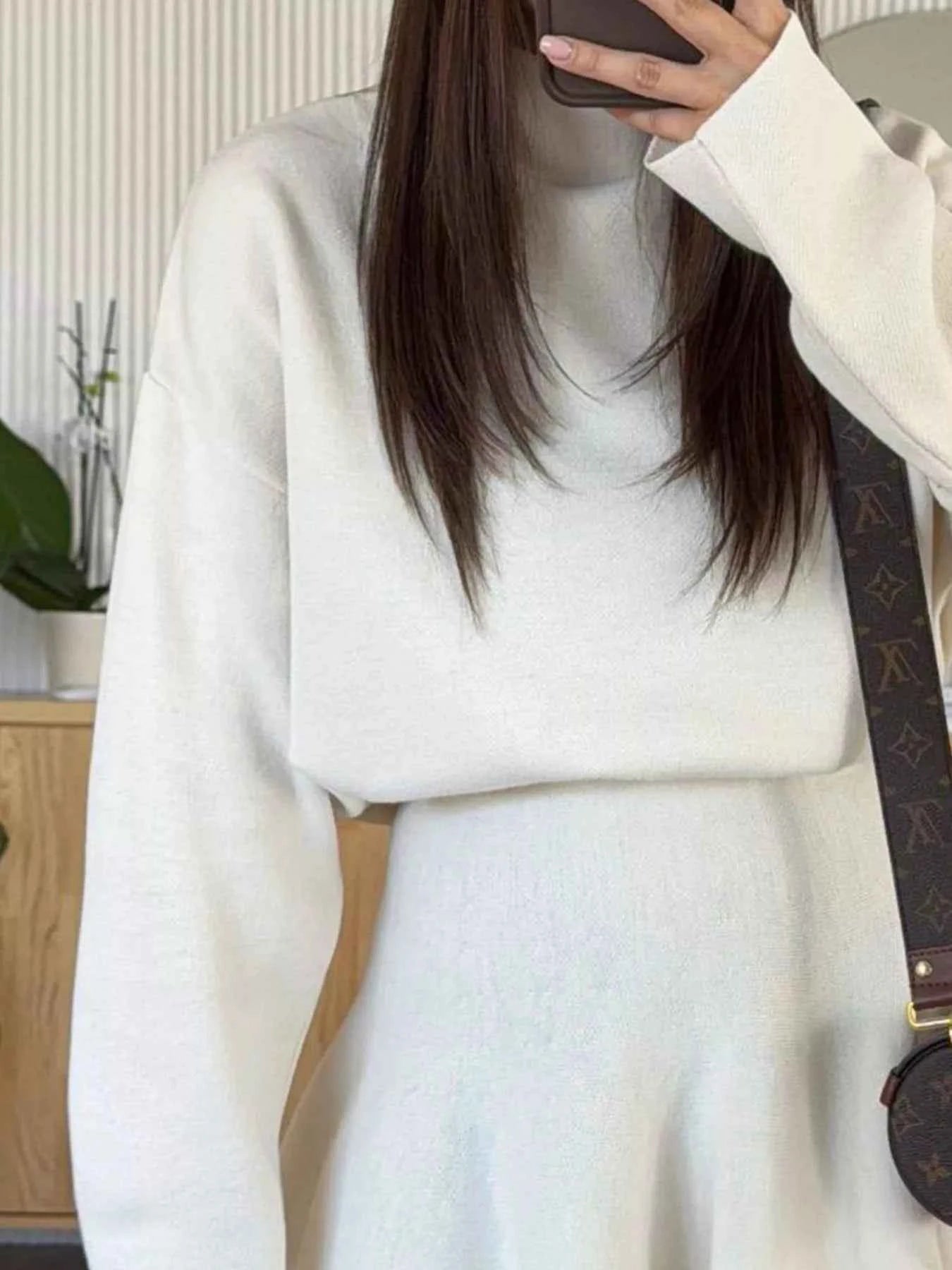Round Neck Long Sleeve Mini Sweater Dress 9d5f2651-0e15-406e-b50a-77463075000f-Max-Origin