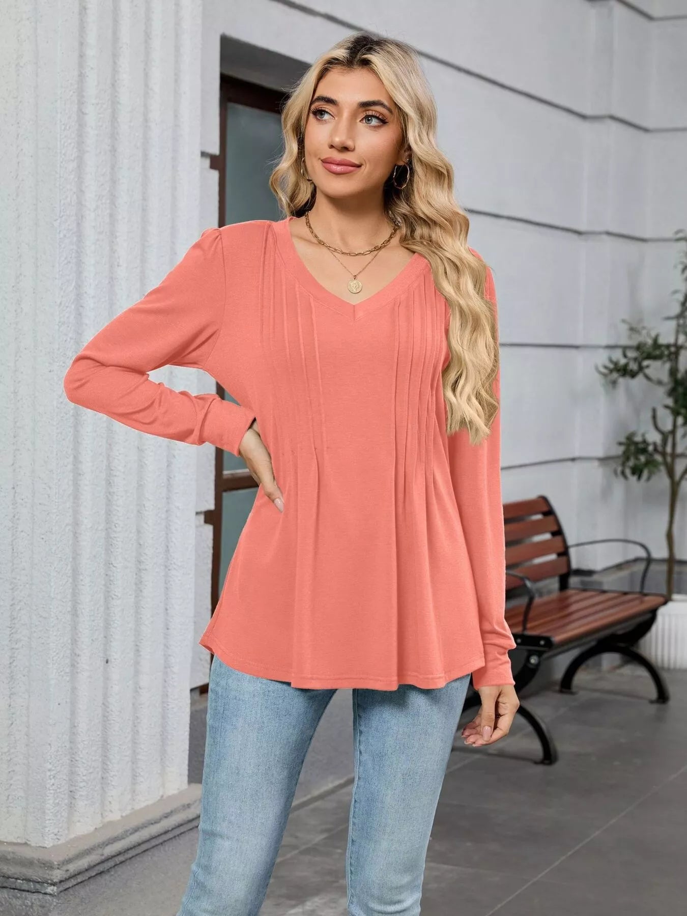 V-Neck Long Sleeve Relaxed Fit T-Shirt 9d99ac41836a48b49fd2b166911ceb5c-Max-Origin