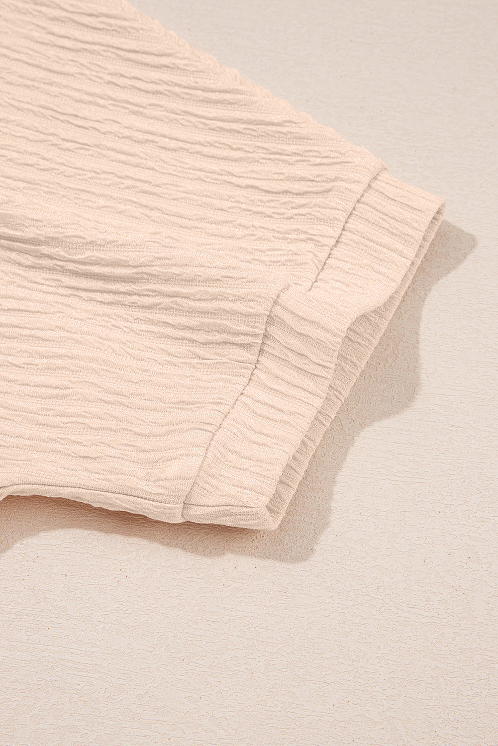 Pink Textured V Neck T Shirt and Shorts Set 9d9d041bccbc5198