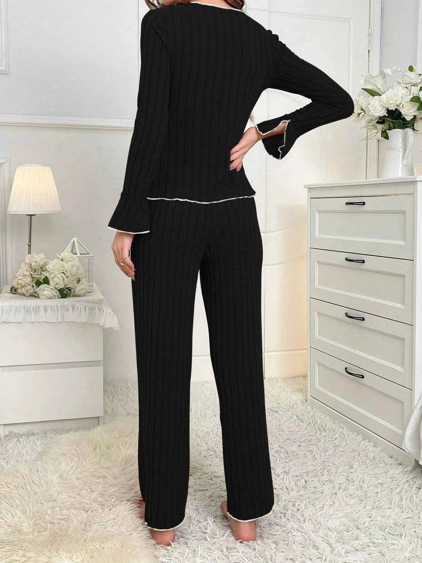 Ribbed Bow Front Top and Pants Lounge Set 9d9d5fe7-3558-4148-ba55-f5a26d75cc2a-Max-Origin