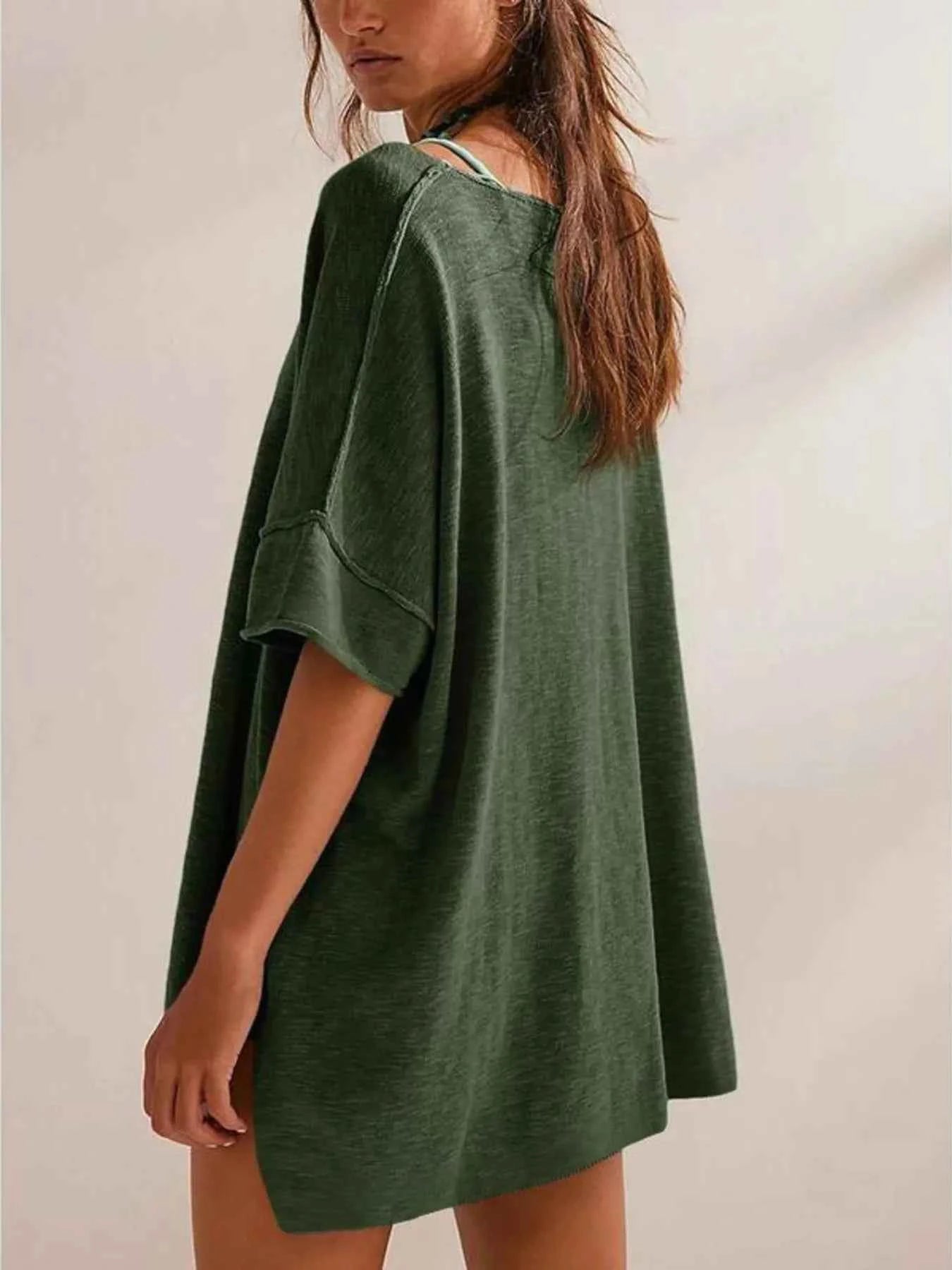 Oversized Round Neck Drop-Shoulder T-Shirt 9dab9d98fae04802b12d566c31050bf3-Max-Origin