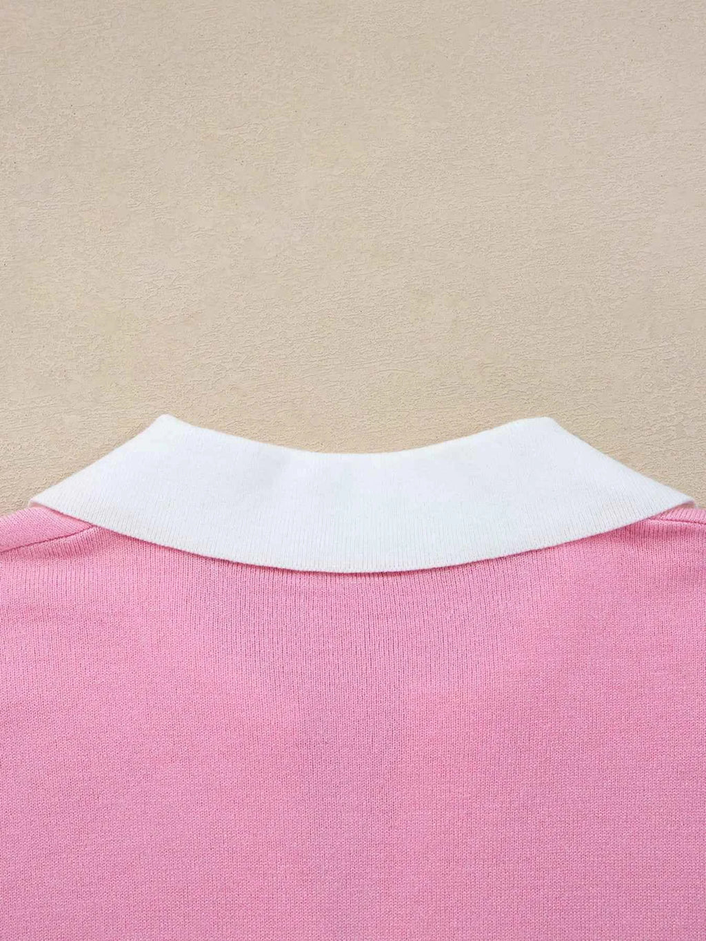 Contrasting Polo Collar Color Block Knit Drop Shoulder Sweater 9ddfdb1ada4d4078ae31244eb4135638-Max-Origin