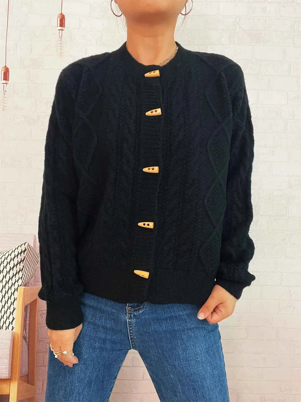 Cable Knit Button-Up Cardigan 9de2425797304429af42a5a363cdb7e0-Max-Origin