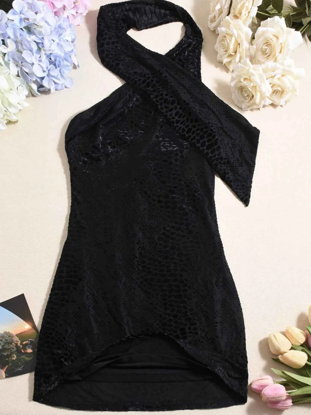 Asymmetrical Halter Neck Mini Dress 9e1f597c-e474-44f7-8f55-293e22210b53-Max-Origin