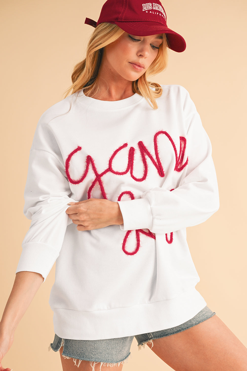 Black Tinsel Game Day Drop Shoulder Sweatshirt 9e399ae1d0dc9515