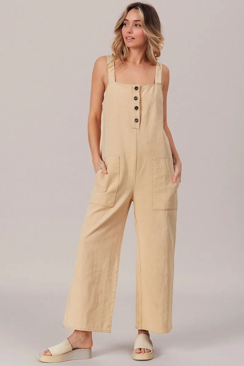 BiBi Washed Denim Buttoned Overall Jumpsuit 9e5a2648f4f247eeac0911b3dd6a877d-Max-Origin