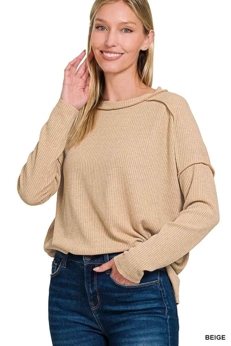 Zenana Ribbed Drop Shoulder Round Neck Sweater 9e6a5c1ef5b646c8bd0ff0474d4b14be-Max-Origin