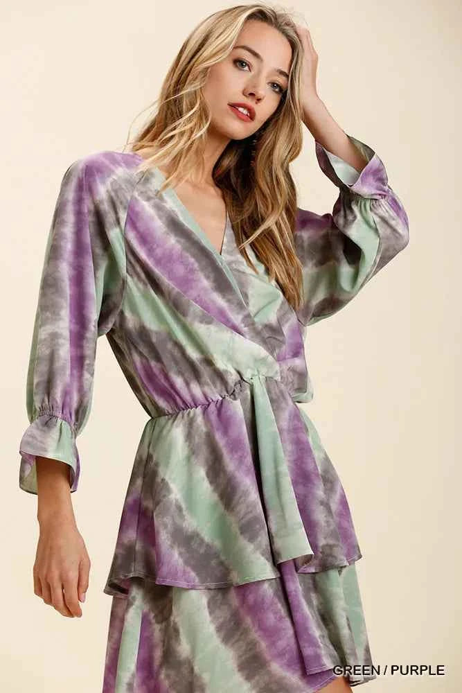 Umgee Tie Dye Ruffled Layered Dress with Elastic Waistband 9e9909d2-d0a1-470b-bdf1-ec6c4e914cb2-Max-Origin
