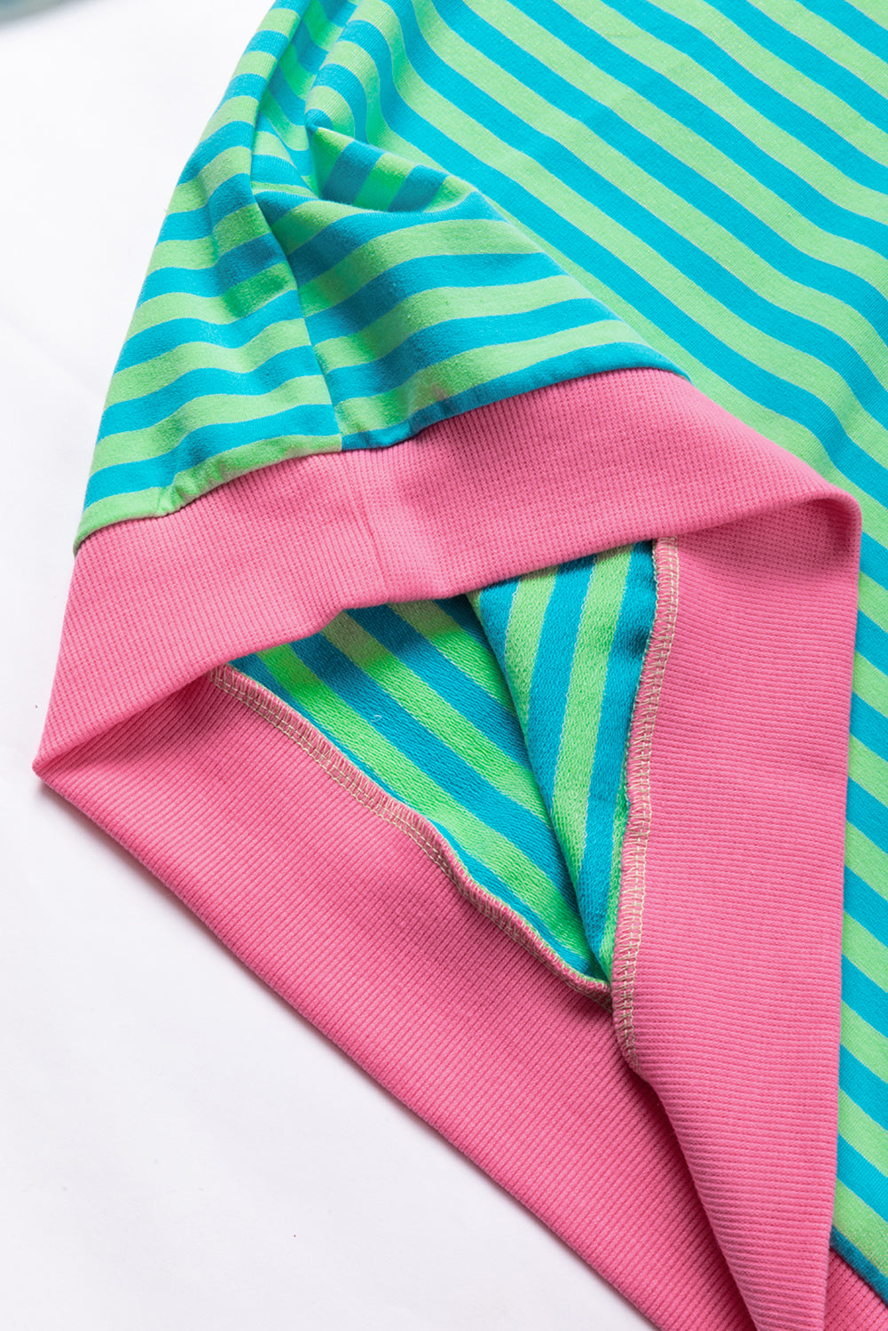 Black Stripe Contrast Edge Cross Seam Oversized Sweatshirt 9ee3005f17cc2f45