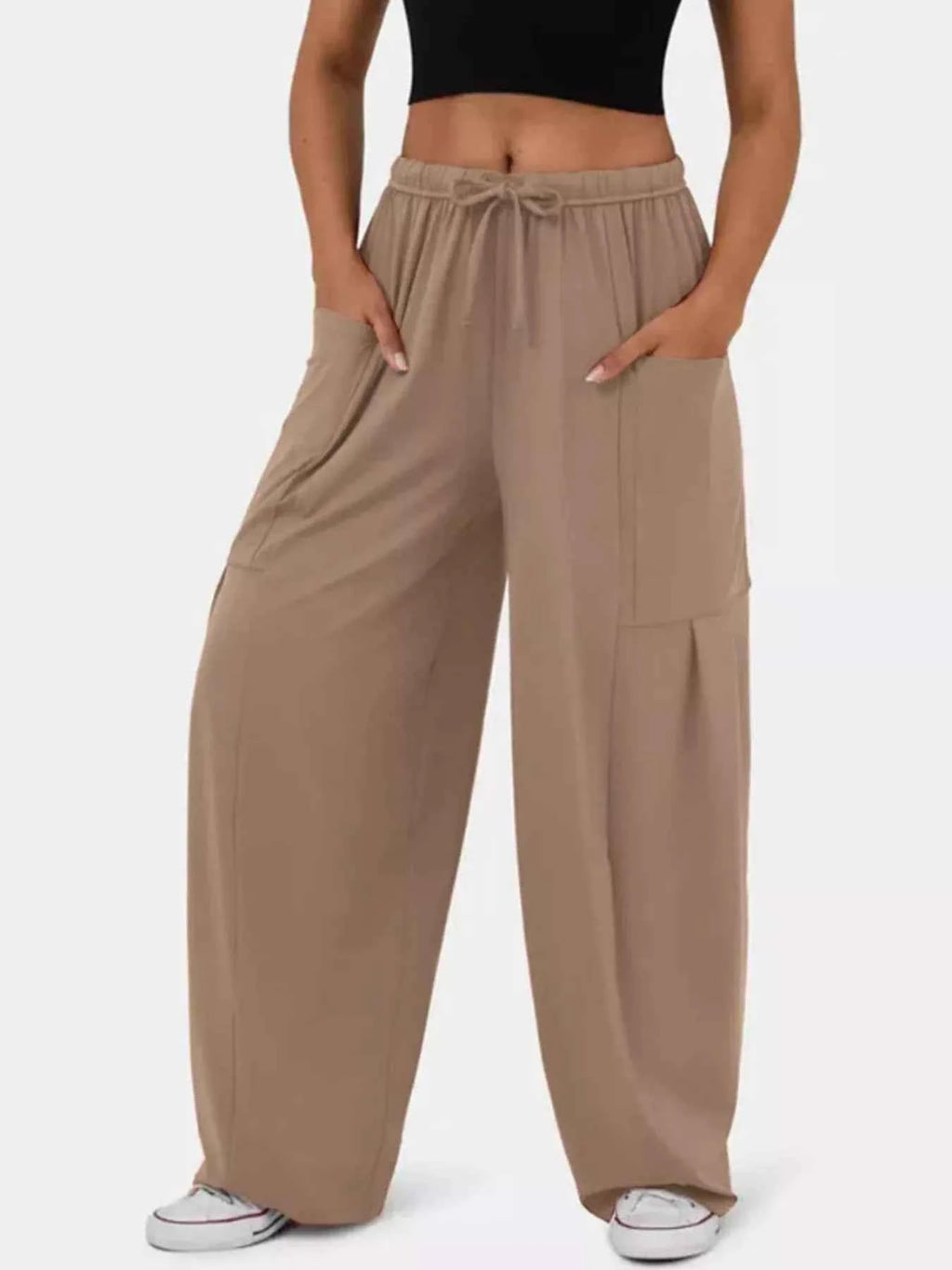 Drawstring Wide Leg Pants Khaki 9f119c4202a3424fafaa7e80eb6a6c34-Max-Origin