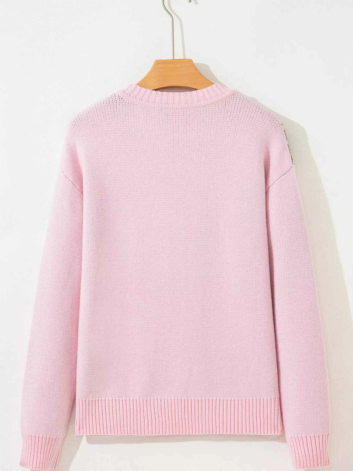 Christmas Ginger Bread Man Round Neck Casual Sweater 9f21fdce7ea9418182f191cfb8d4155e-Max-Origin