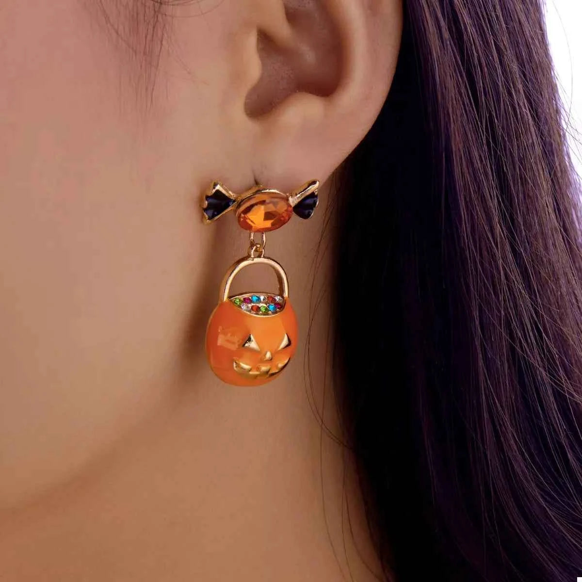Halloween Rhinestone Pumpkin Dangle Earrings 9f2be139-547f-4fda-9579-cac732ee275e-Max-Origin