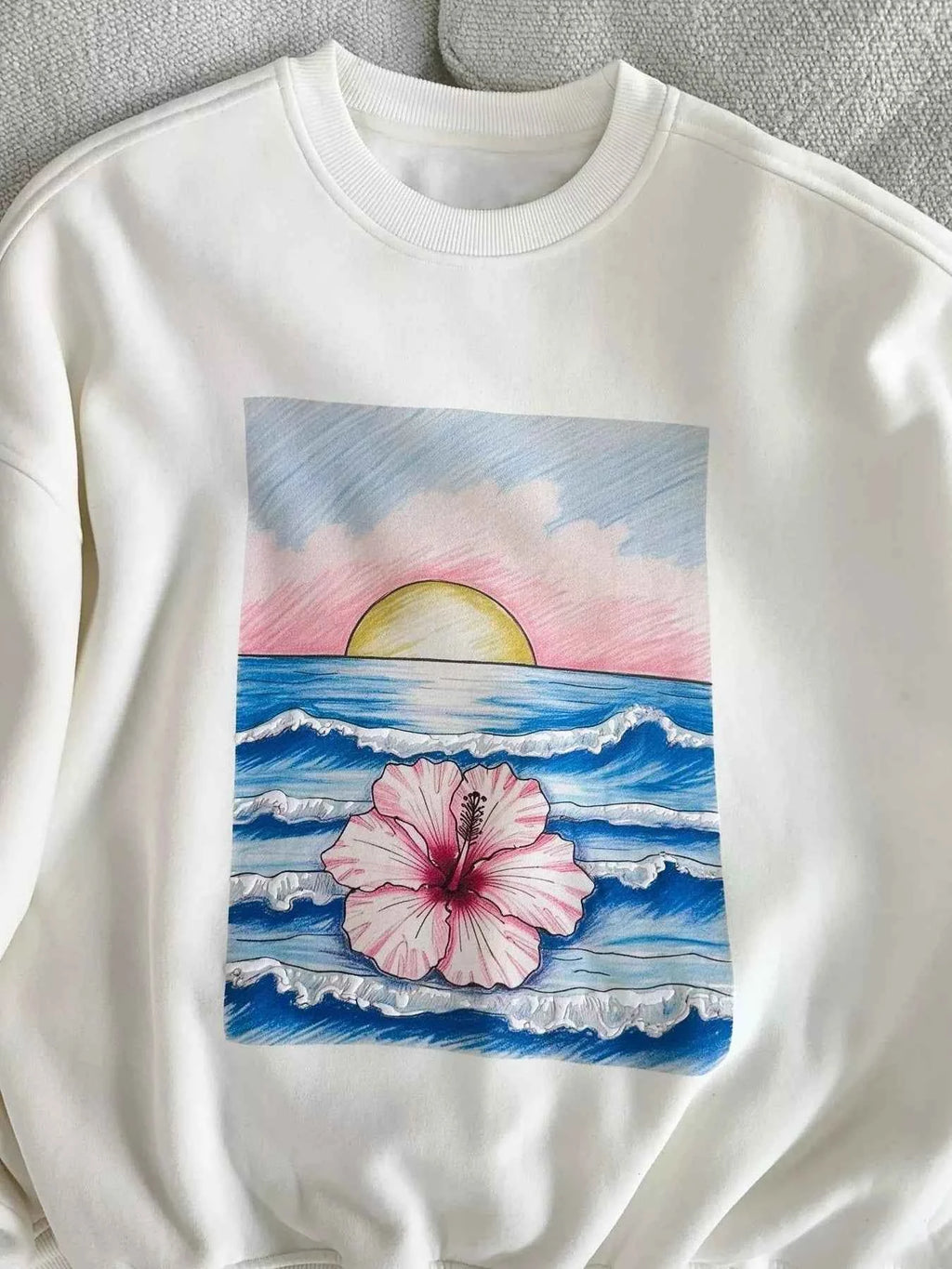 Graphic Round Neck Drop Shoulder Sweatshirt 9f3f057949db4de988b822af5e1dac93-Max-Origin