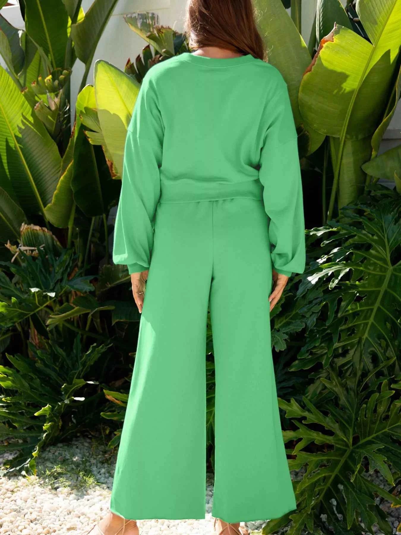 Drop Shoulder Puff Sleeve Crop Top and Drawstring Wide Leg Pants Set 9f4f35df-f2d5-4f5e-bf2e-4dd08307e271-Max-Origin